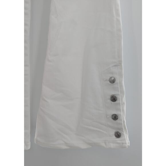 Michael Kors White Selma Button Hem Bootcut Jeans - Picture 7 of 10